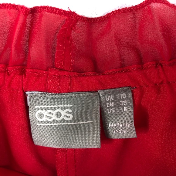 ASOS Red Pleated Trapeze Off the Shoulder Dress 6 - Picture 4 of 5